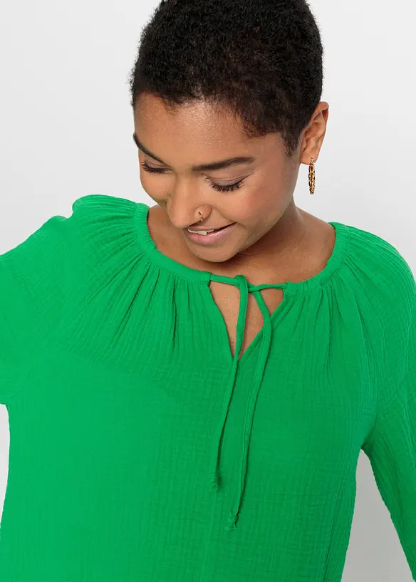 Blouse ample en gaze de coton, bonprix