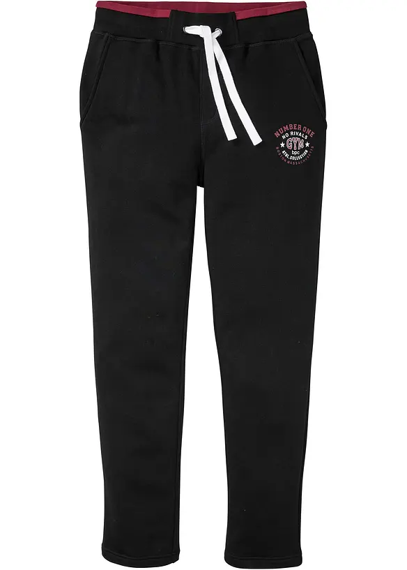 Pantalon de jogging 100% coton avec détails sportifs, bonprix