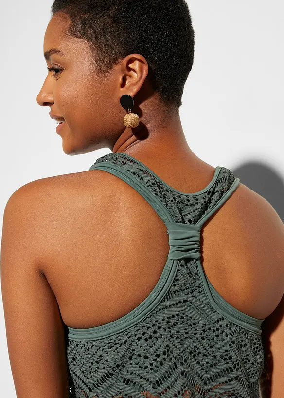 Tankini (ens. 2 pces) en dentelle, bonprix