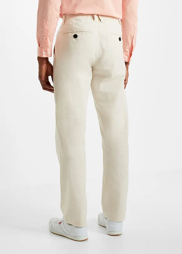 Pantalon jogger droit en lin mélangé, loose, bonprix