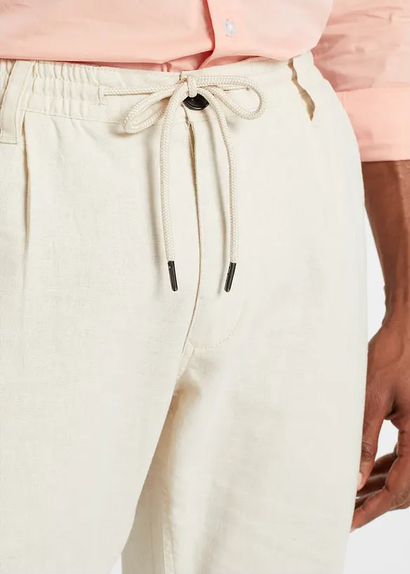 Pantalon jogger droit en lin mélangé, loose, bonprix