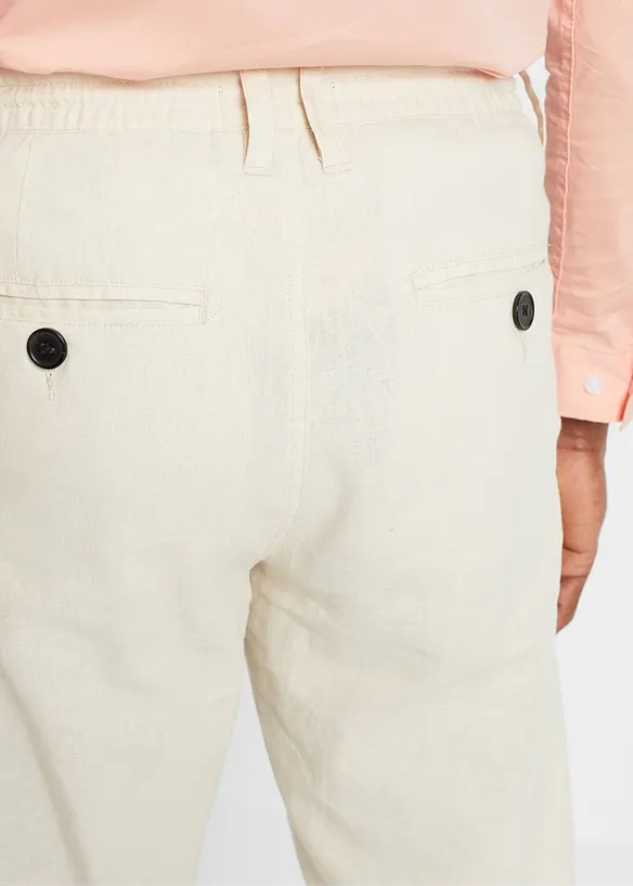 Pantalon jogger droit en lin mélangé, loose, bonprix