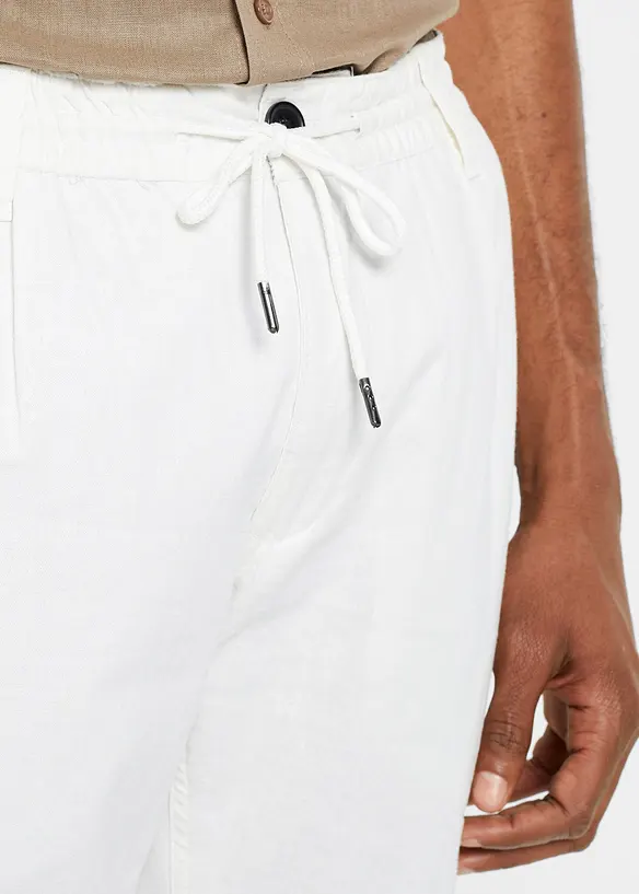 Pantalon jogger droit en lin mélangé, loose, bonprix