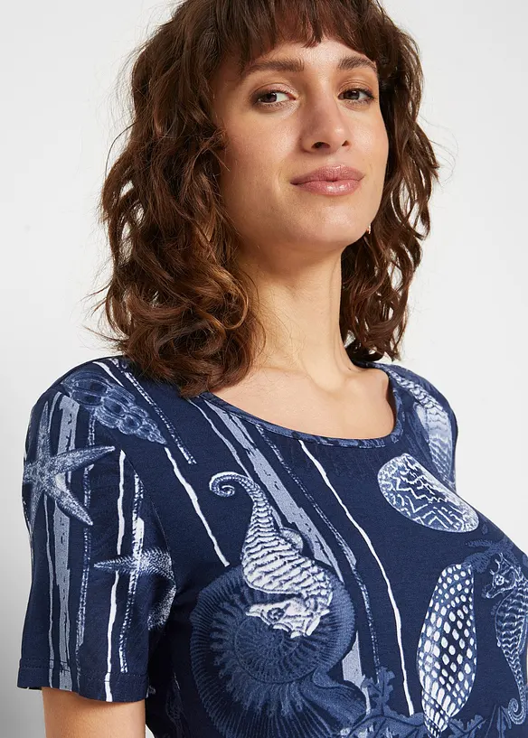 T-shirt long en viscose extensible, bonprix