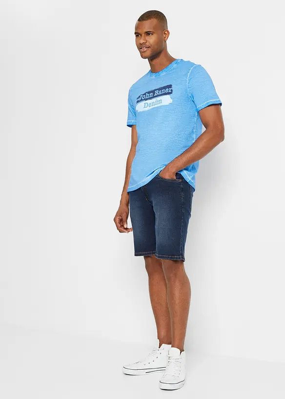 Lot de 2 bermudas en jean extensible, Regular, bonprix