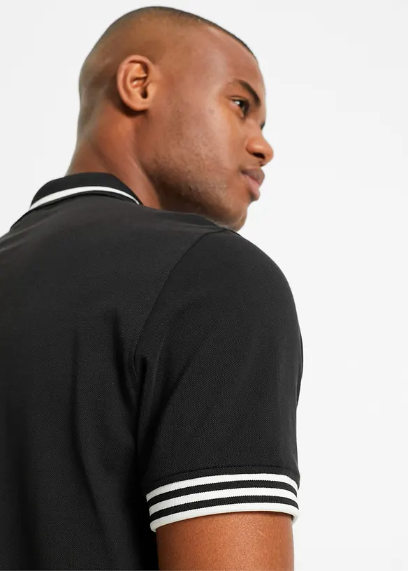 Polo zippé en maille piquée 100% coton, bonprix