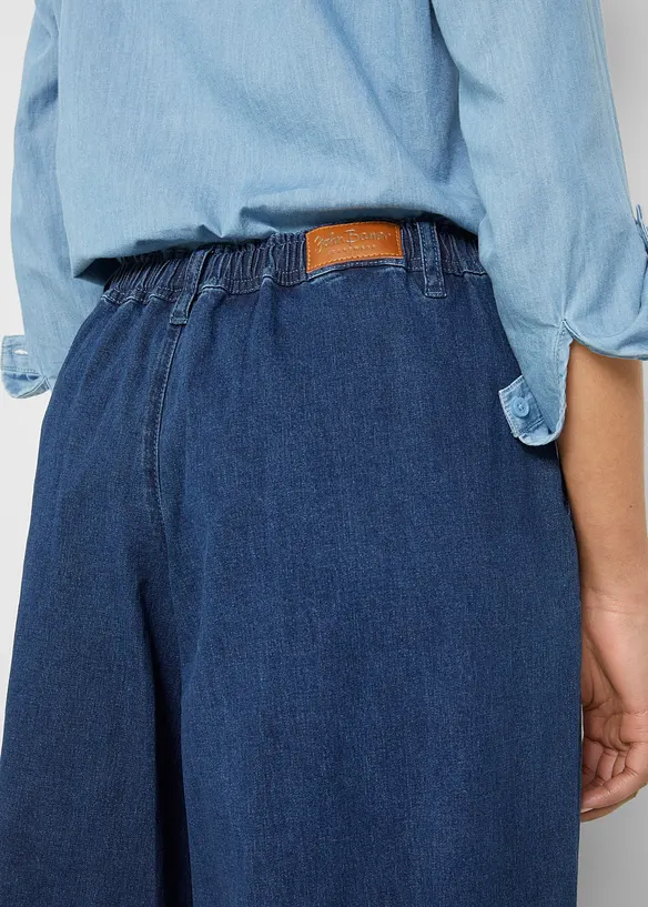 Jupe-culotte ample en jean, bonprix