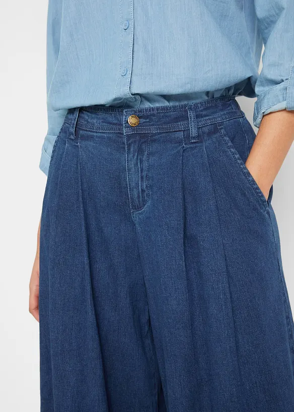 Jupe-culotte ample en jean, bonprix