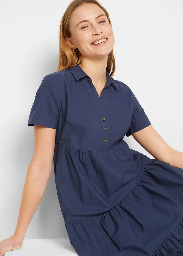 Robe 100% coton avec broderies anglaises, bonprix