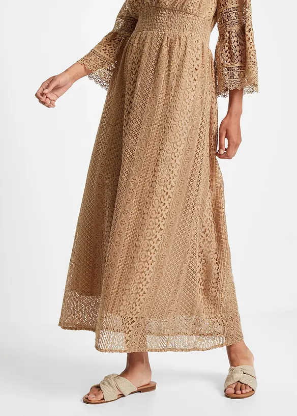 Robe longue aspect crochet, bonprix