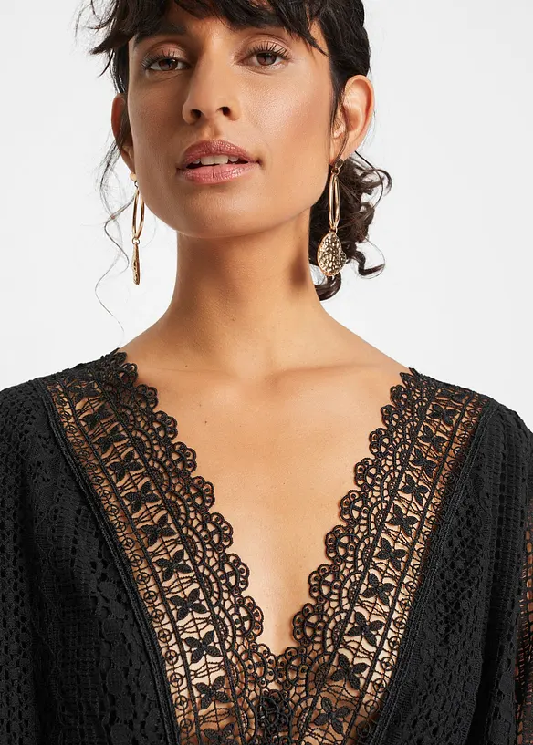 Robe longue aspect crochet, bonprix