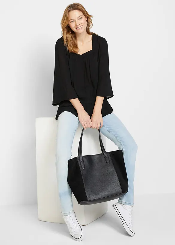 Blouse à encolure carrée, bonprix