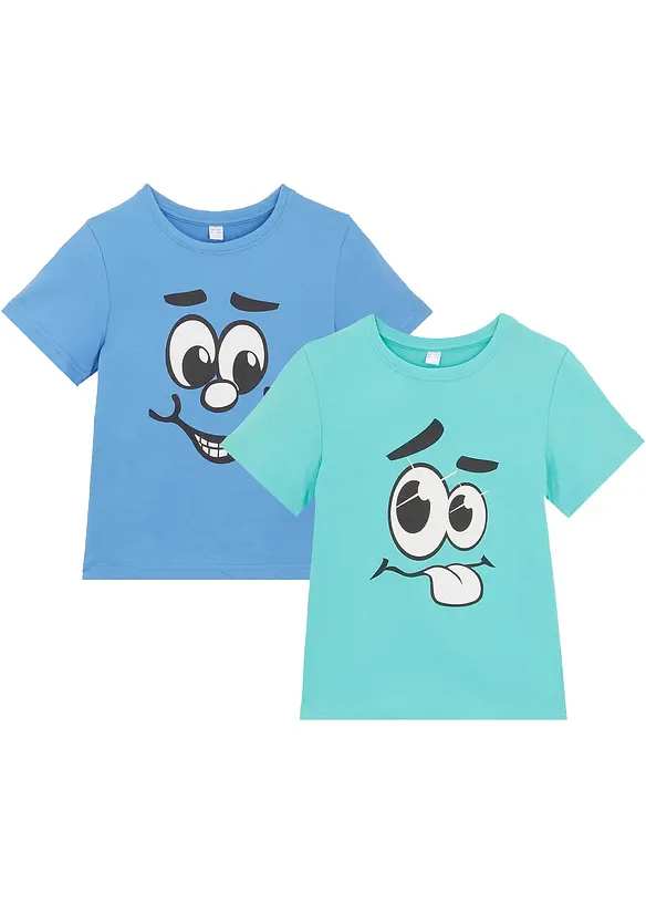 Lot de 2 T-shirts coton, bonprix