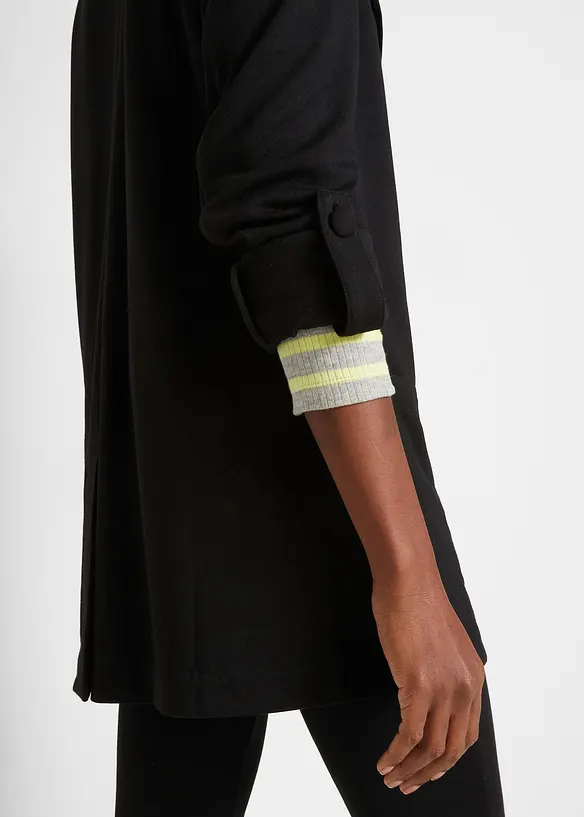 Blazer long en maille Milano de viscose mélangée, bonprix