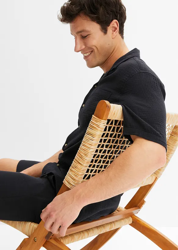 Chemise manches courtes en gaze 100% coton, bonprix