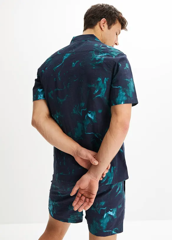 Chemise manches courtes en cr&eacute;pon de coton, RAINBOW