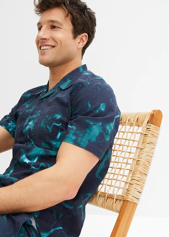 Chemise manches courtes en cr&eacute;pon de coton, RAINBOW