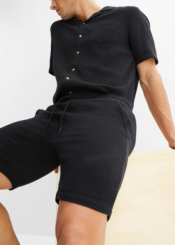 Short en gaze 100% coton, Regular, bonprix