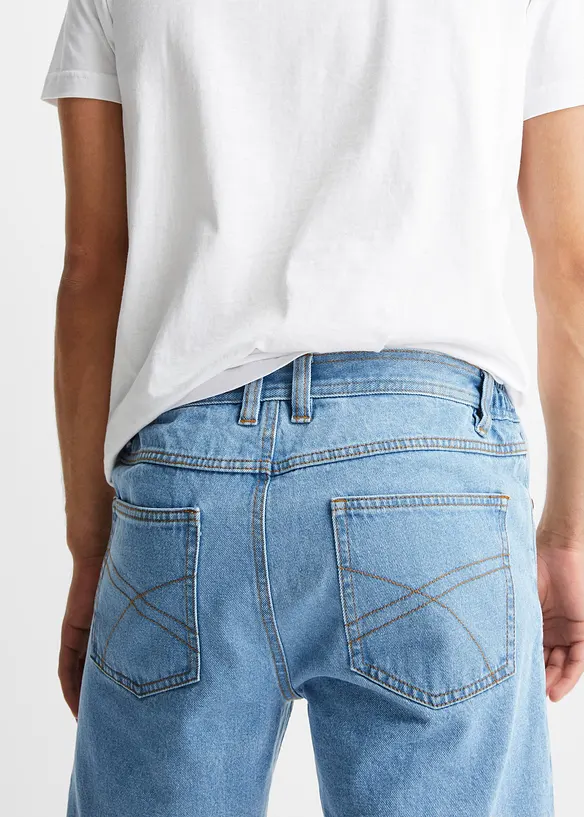 Bermuda classique en jean avec taille &eacute;lastiqu&eacute;e, bonprix