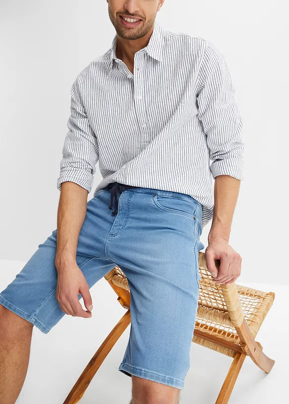 Bermuda confortable en jean et molleton, Regular, bonprix