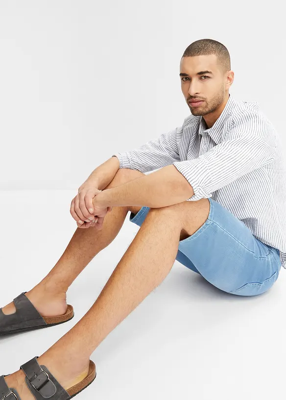 Bermuda confortable en jean et molleton, Regular, bonprix