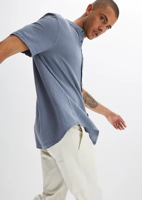 Chemise manches courtes en gaze de coton, bonprix