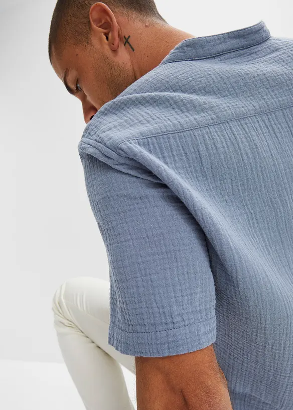 Chemise manches courtes en gaze de coton, bonprix