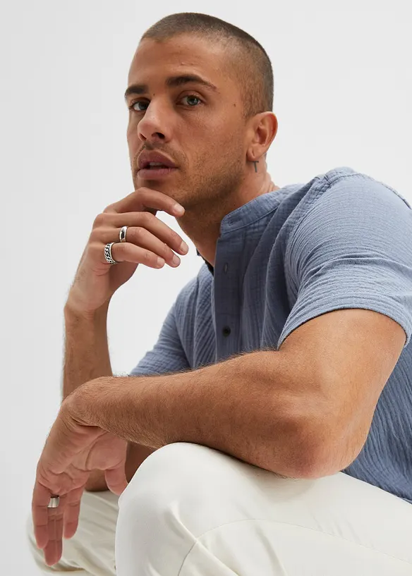 Chemise manches courtes en gaze de coton, bonprix