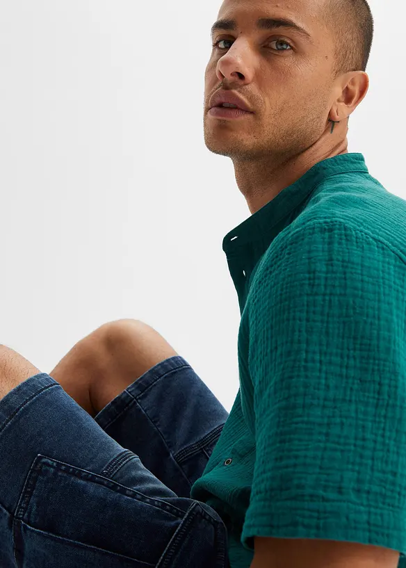 Chemise manches courtes en gaze de coton, bonprix