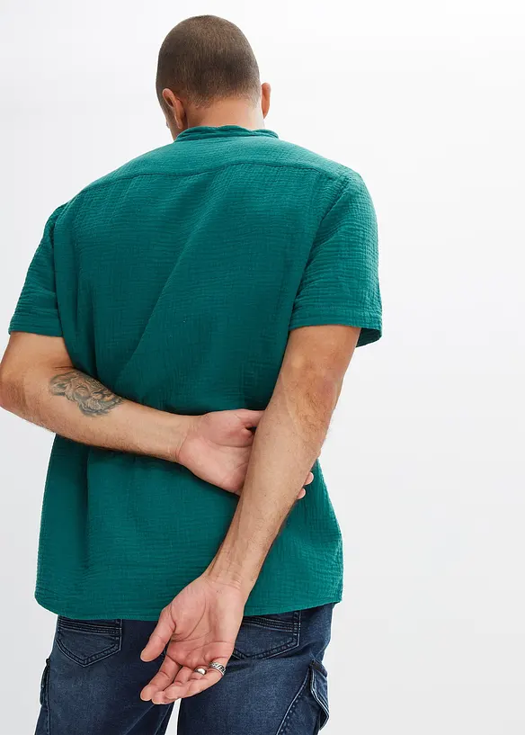 Chemise manches courtes en gaze de coton, bonprix