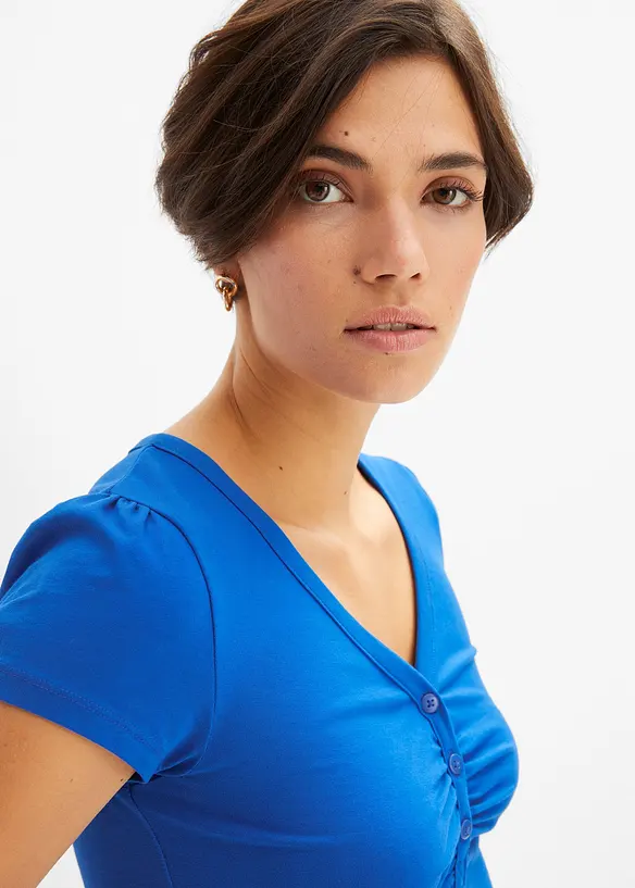 T-shirt avec patte de boutonnage en coton, bonprix