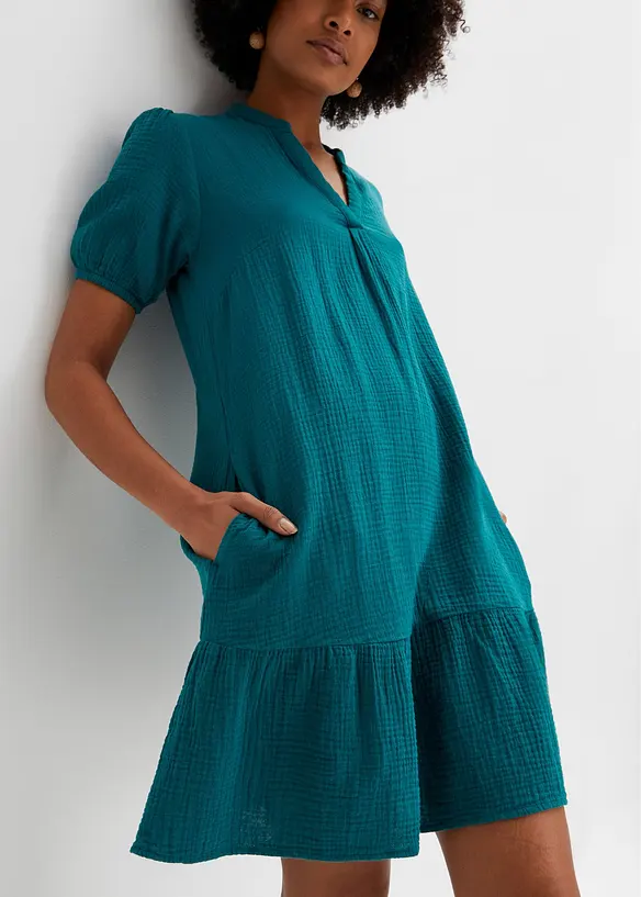 Robe courte en gaze de coton, bonprix