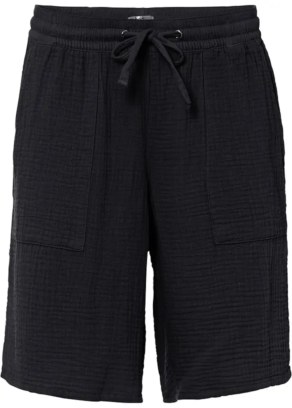 Bermuda en gaze de coton avec taille &eacute;lastiqu&eacute;e, bonprix
