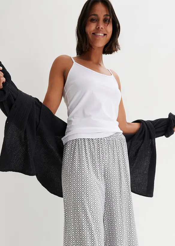 Lot de 2 tops à fines bretelles 100% coton, bonprix