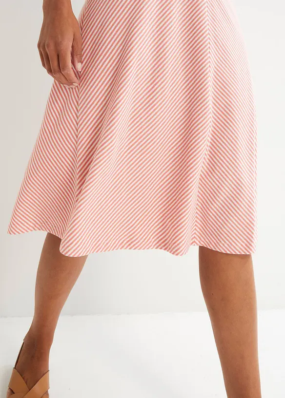 Jupe en jersey à rayures, longueur genou, bonprix