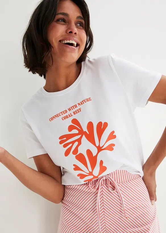 Jupe en jersey à rayures, longueur genou, bonprix