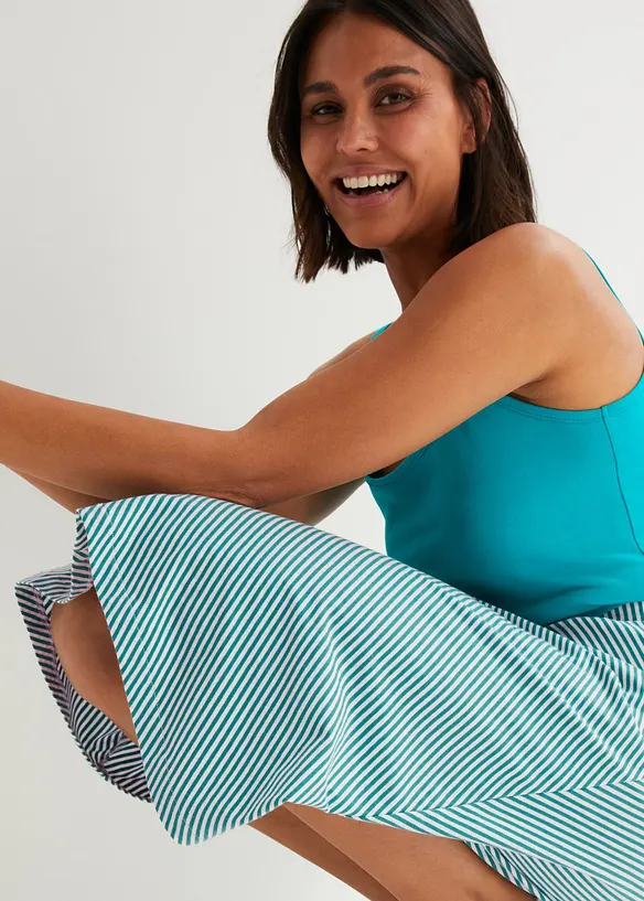 Jupe en jersey &agrave; rayures, longueur genou, bonprix