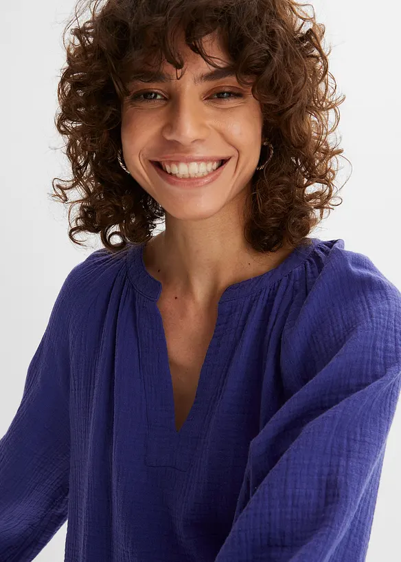 Blouse oversize en gaze de coton, bonprix