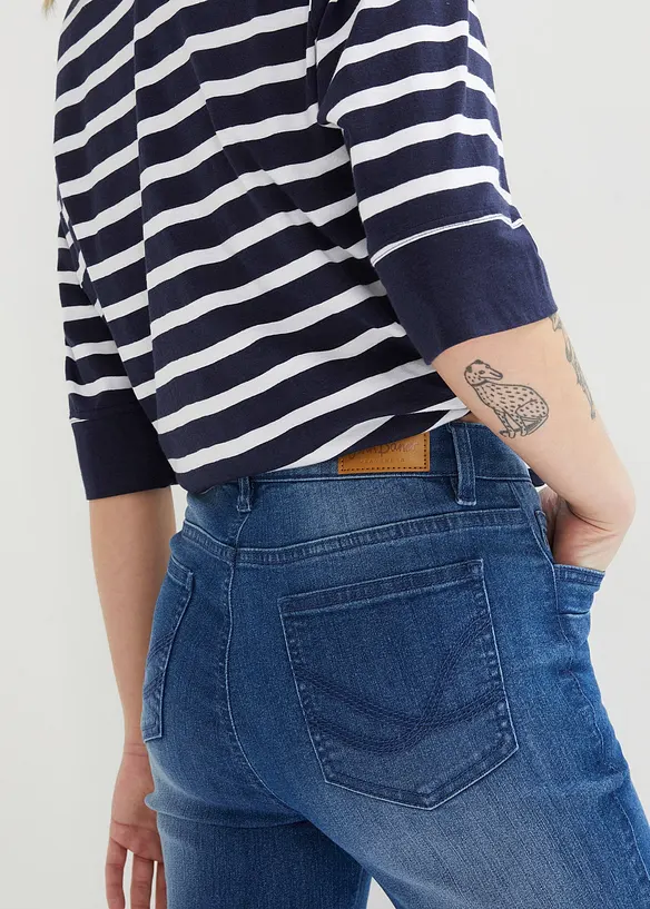 Lot de 2 jeans slim, longueur 3/4, taille mi-haute, bonprix