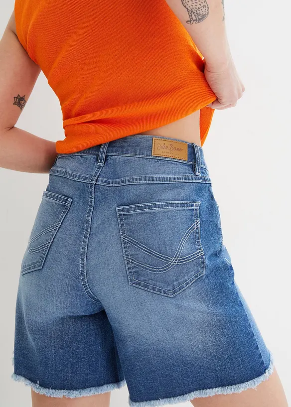 Short en jean, taille mi-haute, extensible, bonprix