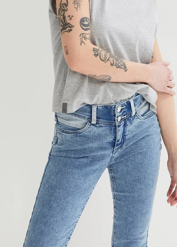 Jean skinny, taille moyenne, longueur genou, extensible, bonprix