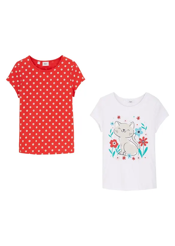Lot de 2 T-shirts 100% coton, bonprix