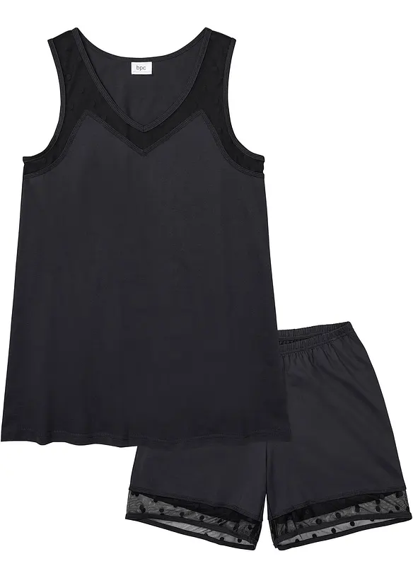 Pyjashort avec empiècement en dentelle délicate, bonprix