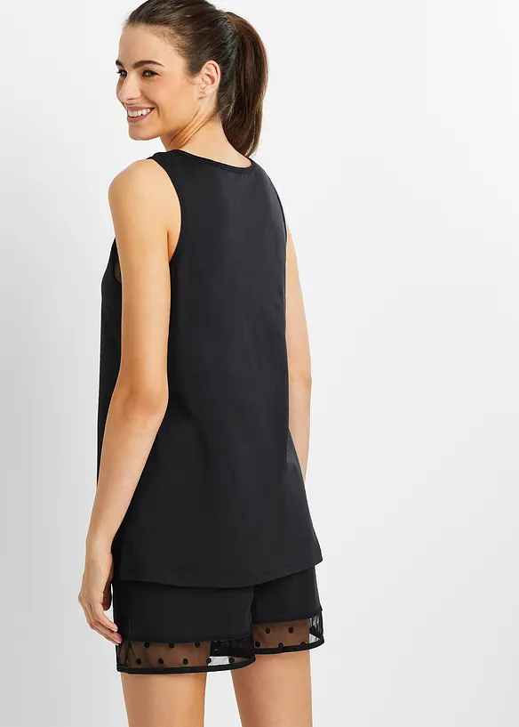 Pyjashort avec empiècement en dentelle délicate, bonprix