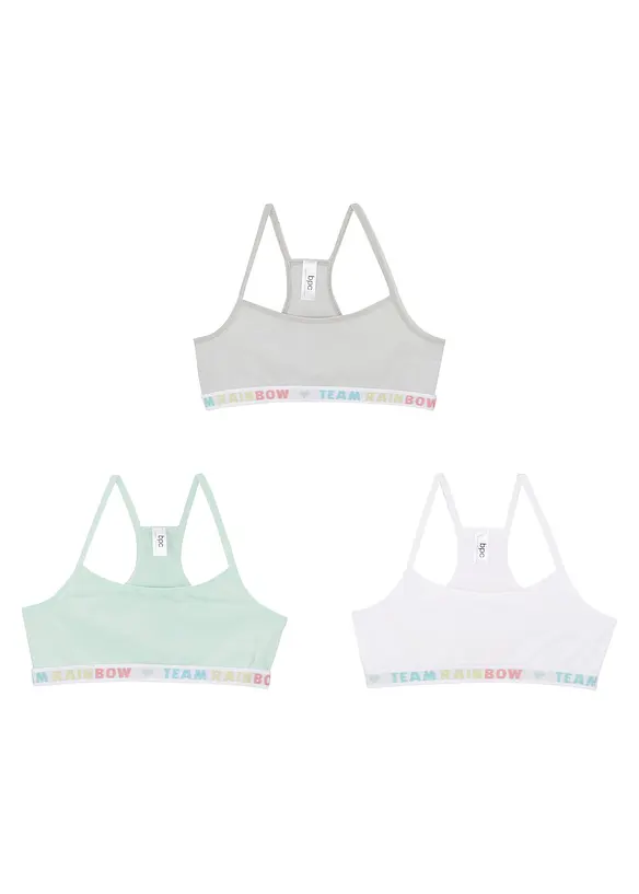 Lot de 3 brassières en coton doux et extensible, bonprix