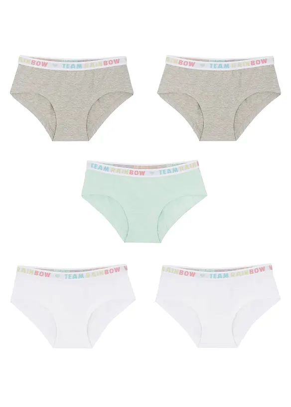 Lot de 5 shorties coton, bonprix