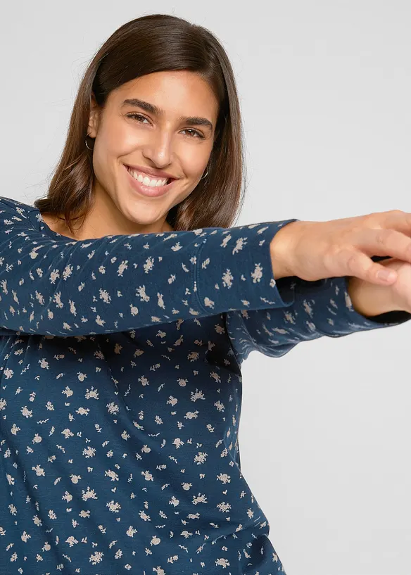 T-shirt manches longues imprimé, bonprix