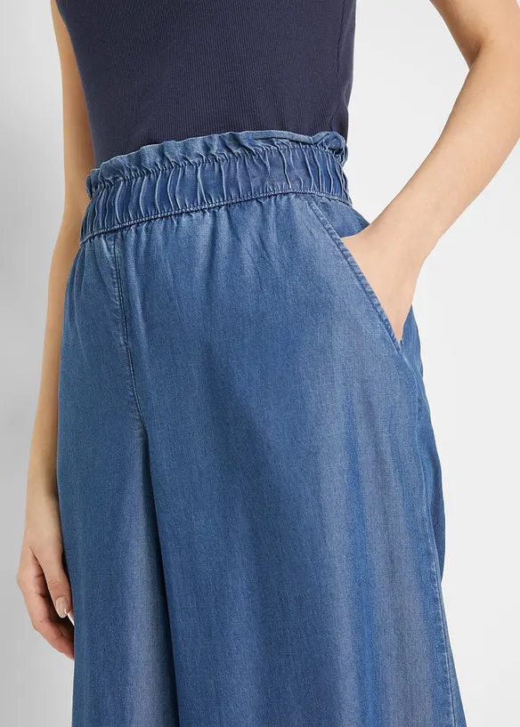 Pantalon palazzo, bas de jambes fendus, longueur 7/8, bonprix