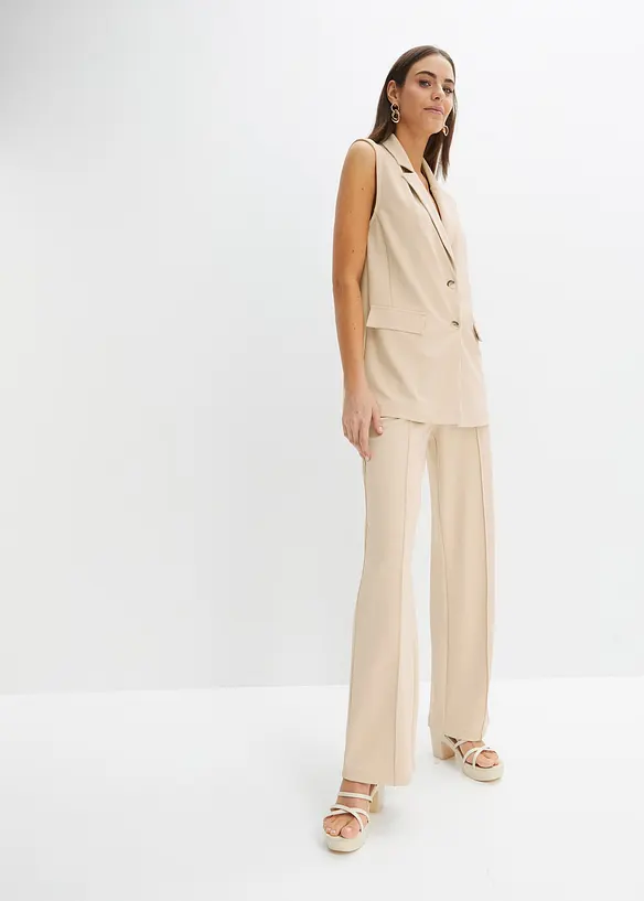 Pantalon élastiqué en interlock épais, bonprix