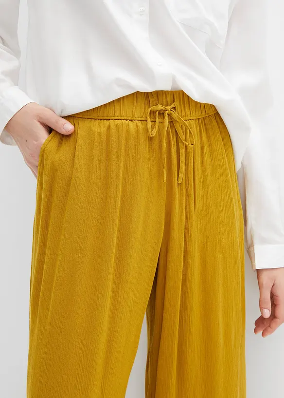Pantalon en viscose, taille élastiquée, bonprix